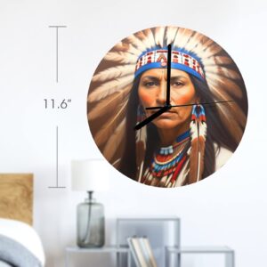 Wall Clock Artwork – Personalized Clocks 11.6″ –     Native American Indian Clocks – Saginaw Gifts/Party/Celebration Custom Artwork Wall Clocks