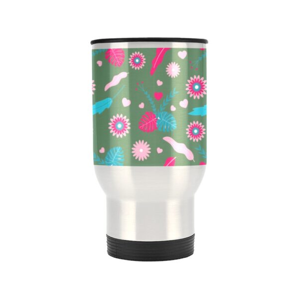 Insulated Stainless Steel Travel Mug – Commuters Cup – Pink Eucalyptus  (14 oz) Drinkware Double Wall Insulated Cup 2
