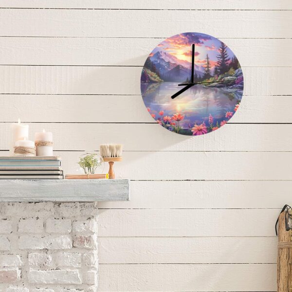 Wall Clock Artwork – Personalized Clocks 11.6″ –     Floral Clocks – Mountain Flowers – Reflections Gifts/Party/Celebration Custom Artwork Wall Clocks 5