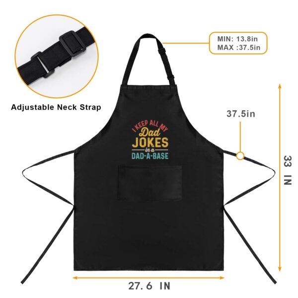 Mens Father’s Day Apron – Custom BBQ Grill Kitchen Chef Apron for Men – D-Base Aprons Adjustable Neck Apron 5