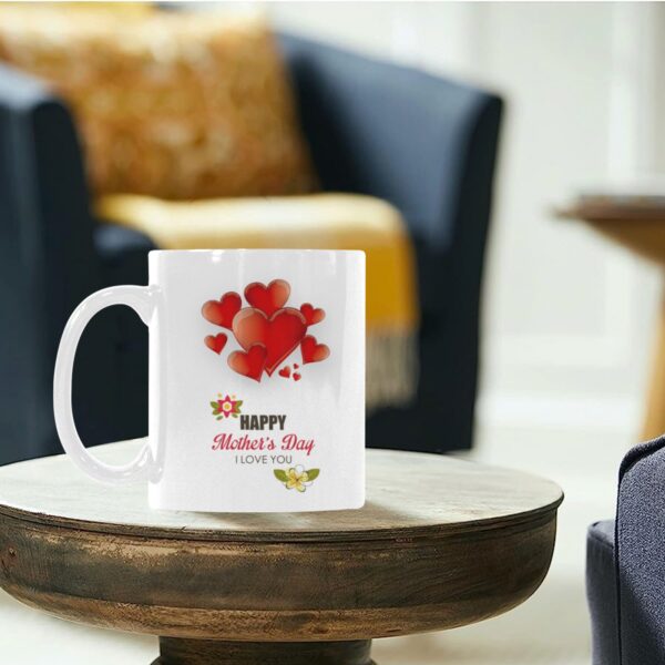 Ceramic Mug – 11 oz White Coffee Mug – Mother’s Day Gift – HMD Hearts Drinkware ceramic coffee mug 6