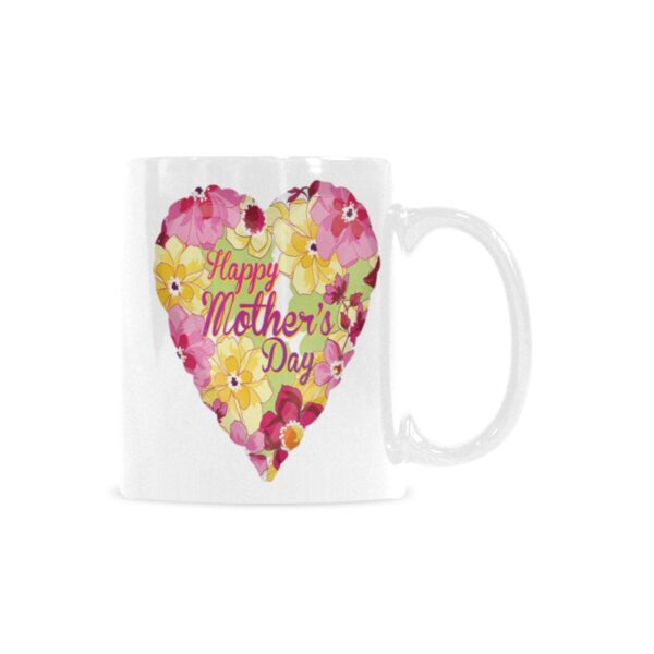 Ceramic Mug – 11 oz White Coffee Mug – Mother’s Day Gift – HMD Floral Heart Drinkware ceramic coffee mug 7