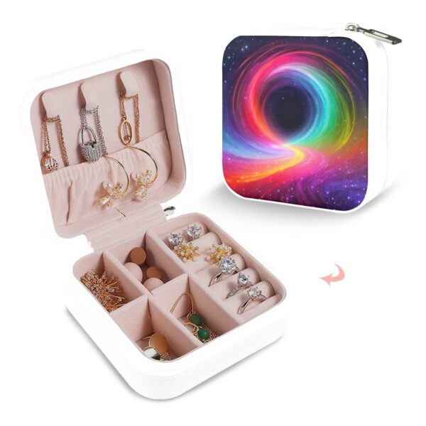 Leather Travel Jewelry Storage Box – Portable Jewelry Organizer – Aura Gifts/Party/Celebration Compact jewelry organizer