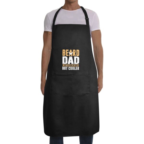 Mens Father’s Day Apron – Custom BBQ Grill Kitchen Chef Apron for Men – Beard Dad Aprons Adjustable Neck Apron