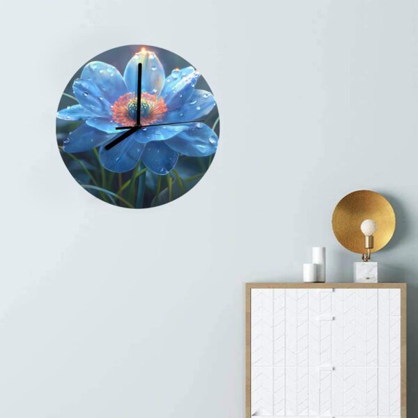 Wall Clock Artwork – Personalized Clocks 11.6″ –     Floral Flowers – Blue Dew Gifts/Party/Celebration Custom Artwork Wall Clocks 4