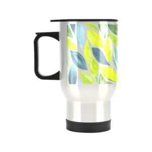 Insulated Stainless Steel Travel Mug – Commuters Cup – Latte Leaf  (14 oz) Drinkware Double Wall Insulated Cup