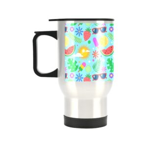 Insulated Stainless Steel Travel Mug – Commuters Cup – Cool Summer  (14 oz) Drinkware Double Wall Insulated Cup