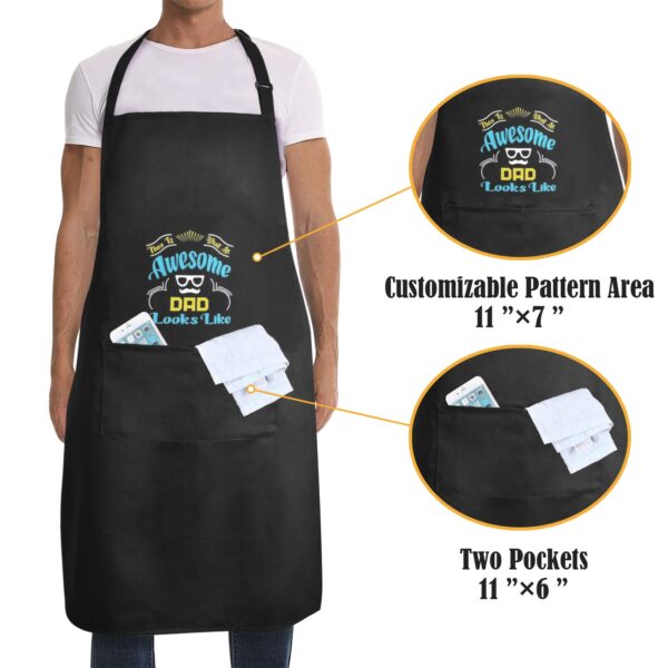 Mens Father’s Day Apron – Custom BBQ Grill Kitchen Chef Apron for Men – Awesome Aprons Adjustable Neck Apron 2