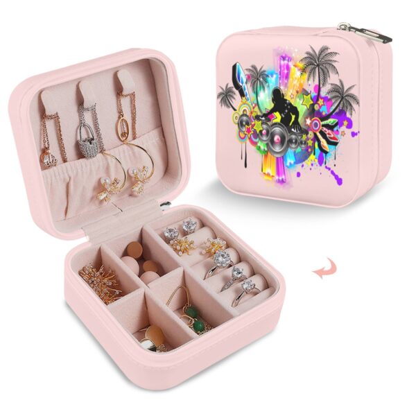 Leather Travel Jewelry Storage Box – Portable Jewelry Organizer – DJ Gifts/Party/Celebration Compact jewelry organizer