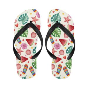 Unisex Flip Flops – Summer Beach Sandals – Watermelon Splash Clothing Beach footwear