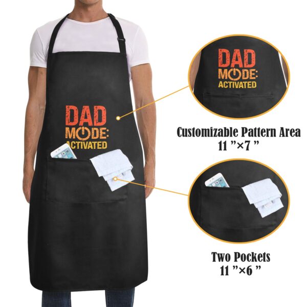 Mens Father’s Day Apron – Custom BBQ Grill Kitchen Chef Apron for Men – Dad Mode Aprons Adjustable Neck Apron 2