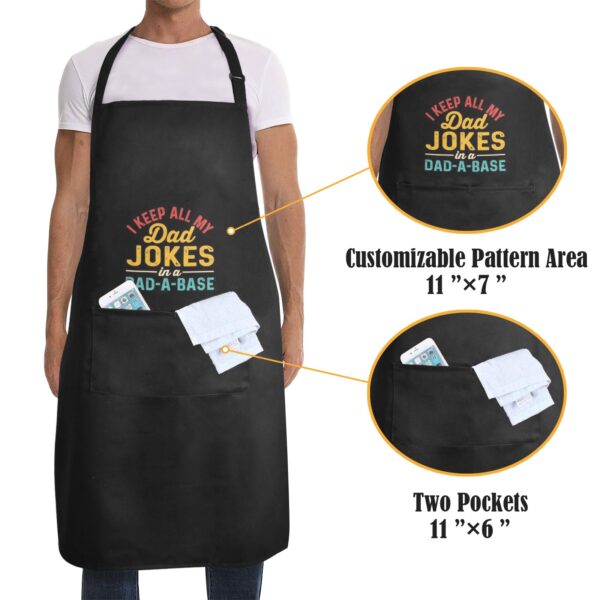 Mens Father’s Day Apron – Custom BBQ Grill Kitchen Chef Apron for Men – D-Base Aprons Adjustable Neck Apron 2