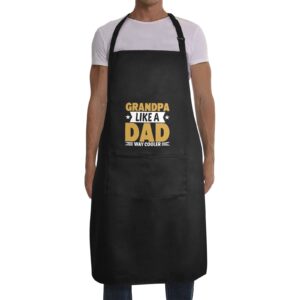 Mens Father’s Day Apron – Custom BBQ Grill Kitchen Chef Apron for Men – Grandpa Aprons Adjustable Neck Apron
