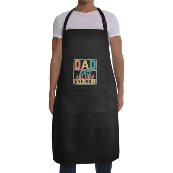 Mens Father’s Day Apron – Custom BBQ Grill Kitchen Chef Apron for Men – Eye Roll Aprons Adjustable Neck Apron