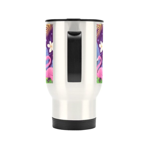 Insulated Stainless Steel Travel Mug – Commuters Cup – Purple Flamingos  (14 oz) Drinkware Double Wall Insulated Cup 4