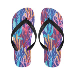 Unisex Flip Flops – Summer Beach Sandals – Painted Coral Clothing Beach footwear