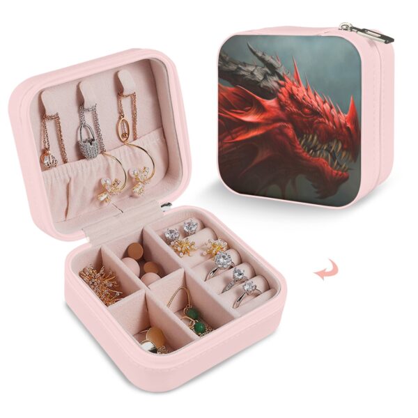 Leather Travel Jewelry Storage Box – Portable Jewelry Organizer – Puff Gifts/Party/Celebration Compact jewelry organizer