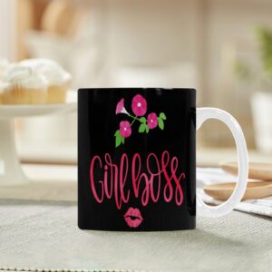 Ceramic Mug – 11 oz – Women’s Day Gift – Girl Boss Black Classic Coffee Mug Drinkware ceramic coffee mug