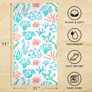 Beach Towels – Large Summer Vacation or Spring Break Beach Towel 31″x71″ – Just Coral Beach Towels beach towel
