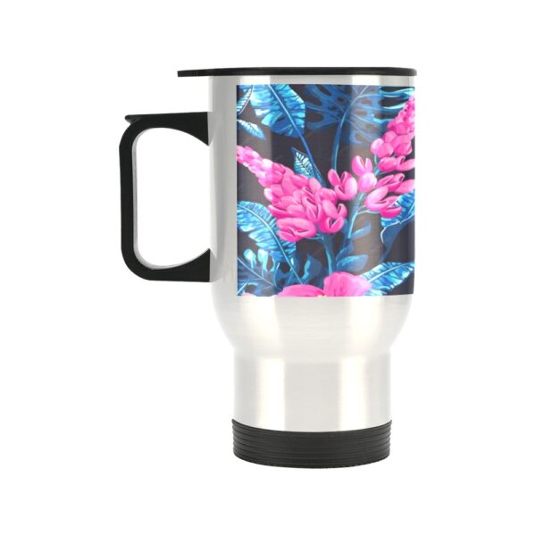 Insulated Stainless Steel Travel Mug – Commuters Cup – Fuchsia Foliage  (14 oz) Drinkware Double Wall Insulated Cup