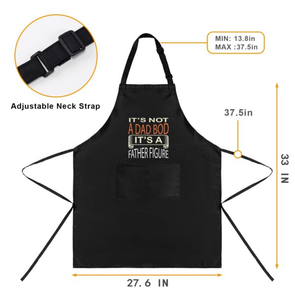 Mens Father’s Day Apron – Custom BBQ Grill Kitchen Chef Apron for Men – Figure Aprons Adjustable Neck Apron 5