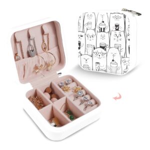 Leather Travel Jewelry Storage Box – Portable Jewelry Organizer – Latte Gifts/Party/Celebration Compact jewelry organizer
