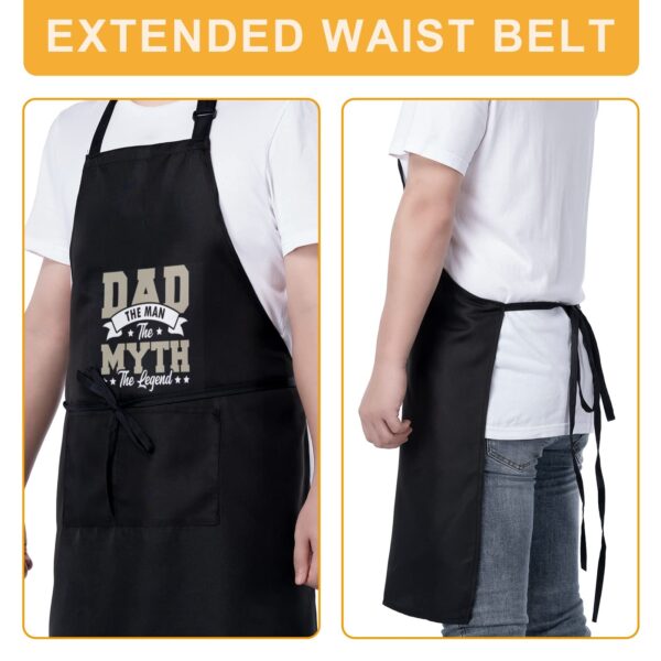 Mens Father’s Day Apron – Custom BBQ Grill Kitchen Chef Apron for Men – The Myth Aprons Adjustable Neck Apron 3