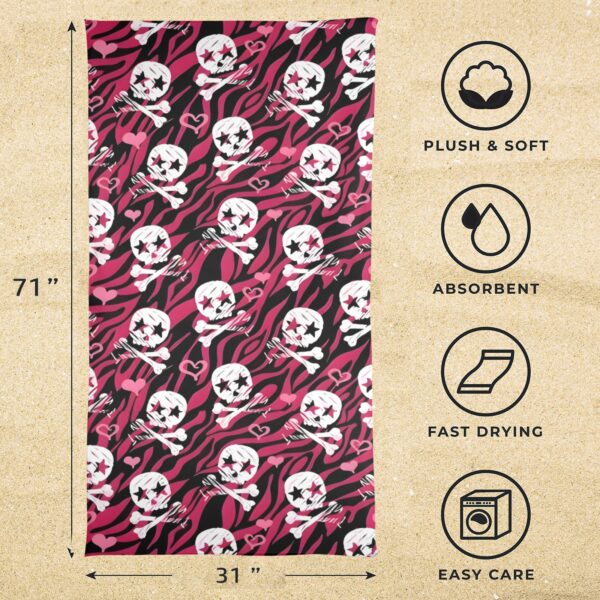 Beach Towels – Large Summer Vacation or Spring Break Beach Towel 31″x71″ – Skull Rock Beach Towels beach towel