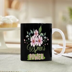 Ceramic Mug – 11 oz Women’s Day Gift –  Power Black Coffee Mug Drinkware ceramic coffee mug