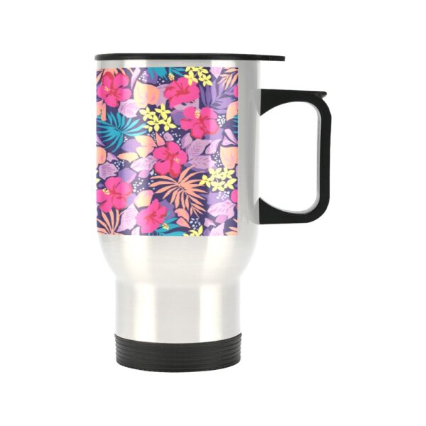 Insulated Stainless Steel Travel Mug – Commuters Cup – Pink Jungle  (14 oz) Drinkware Double Wall Insulated Cup 3