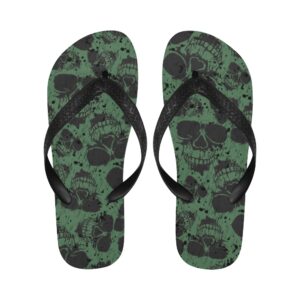 Unisex Flip Flops – Summer Beach Sandals – Rock and Roll Skulls Clothing Beach footwear