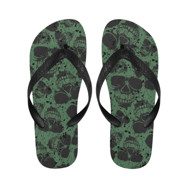 Unisex Flip Flops – Summer Beach Sandals – Rock and Roll Skulls Clothing Beach footwear