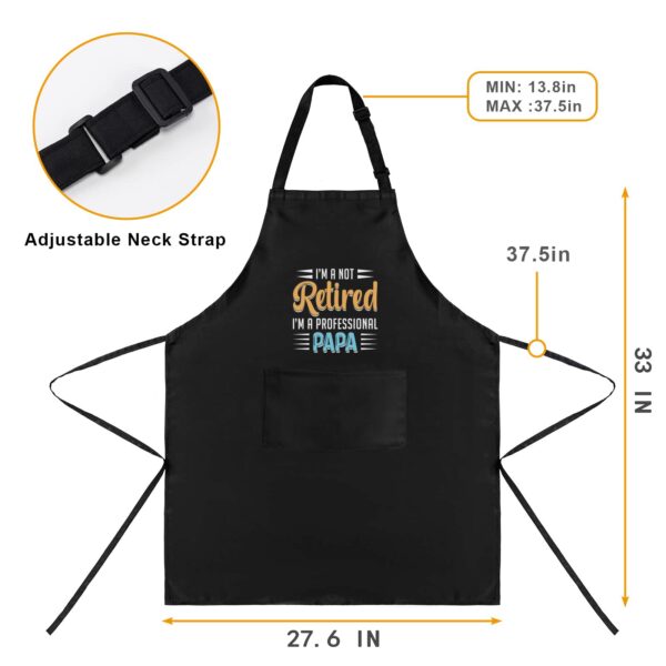 Mens Father’s Day Apron – Custom BBQ Grill Kitchen Chef Apron for Men – Retired Aprons Adjustable Neck Apron 5
