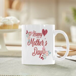 Ceramic Mug – 11 oz White Coffee Mug – Mother’s Day Gift – HMD Roses Drinkware ceramic coffee mug