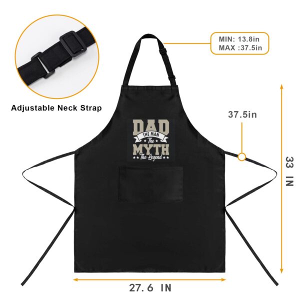 Mens Father’s Day Apron – Custom BBQ Grill Kitchen Chef Apron for Men – The Myth Aprons Adjustable Neck Apron 5