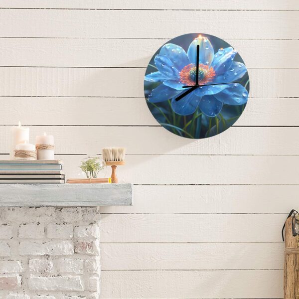 Wall Clock Artwork – Personalized Clocks 11.6″ –     Floral Flowers – Blue Dew Gifts/Party/Celebration Custom Artwork Wall Clocks 5
