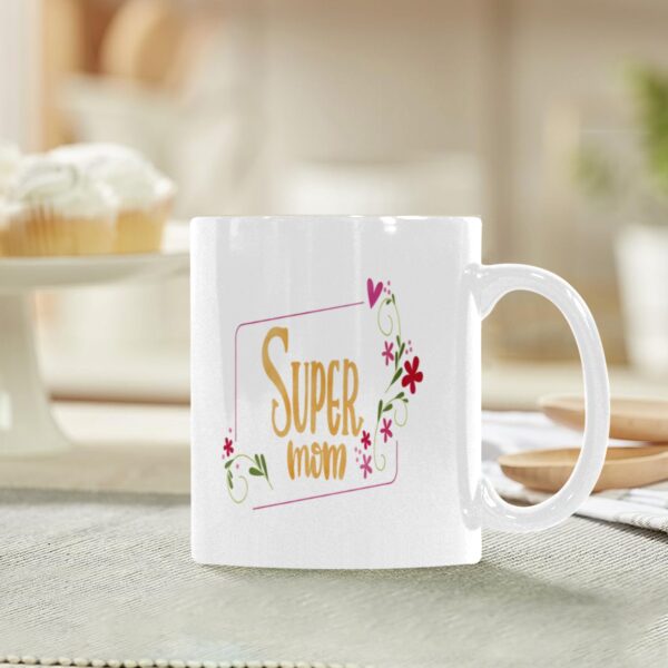 Ceramic Mug – 11 oz White Coffee Mug – Mother’s Day Gift – Super Mom Drinkware ceramic coffee mug