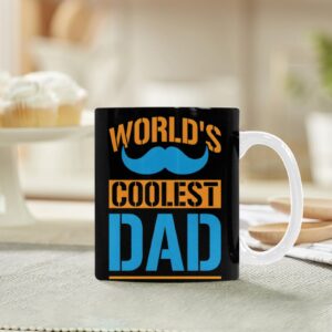 Ceramic Mug – Father’s Day – Coolest Dad – 11 oz White Coffee Mug Drinkware ceramic coffee mug