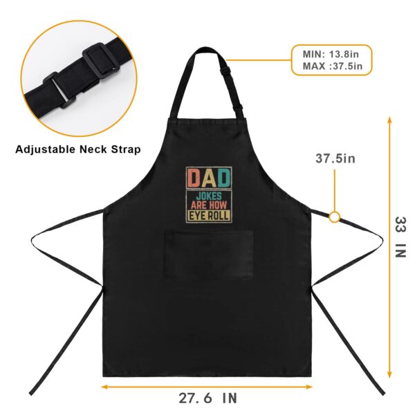 Mens Father’s Day Apron – Custom BBQ Grill Kitchen Chef Apron for Men – Eye Roll Aprons Adjustable Neck Apron 5