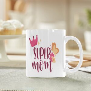Ceramic Mug – 11 oz White Coffee Mug – Mother’s Day Gift – Super Queen Drinkware ceramic coffee mug