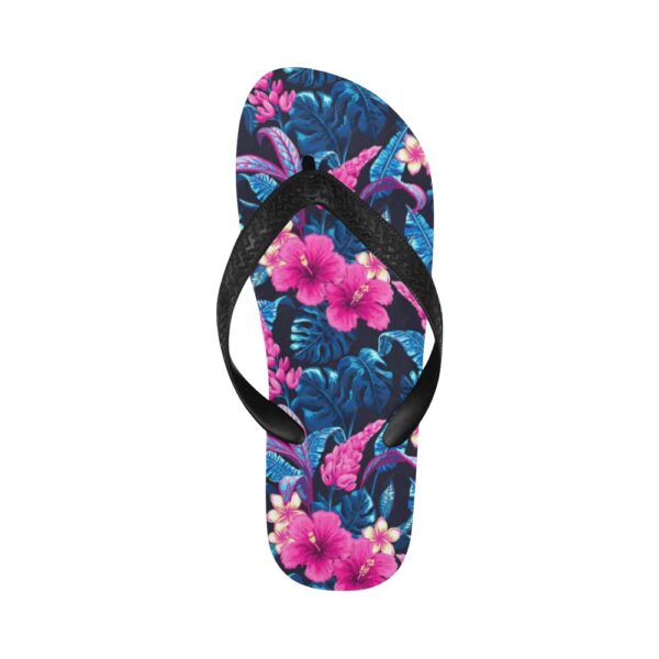 Unisex Flip Flops – Summer Beach Sandals – Fuchsia Foliage Clothing Beach footwear 2