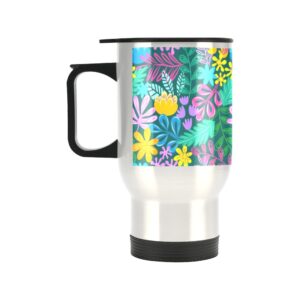 Insulated Stainless Steel Travel Mug – Commuters Cup – Pastel Jungle  (14 oz) Drinkware Double Wall Insulated Cup