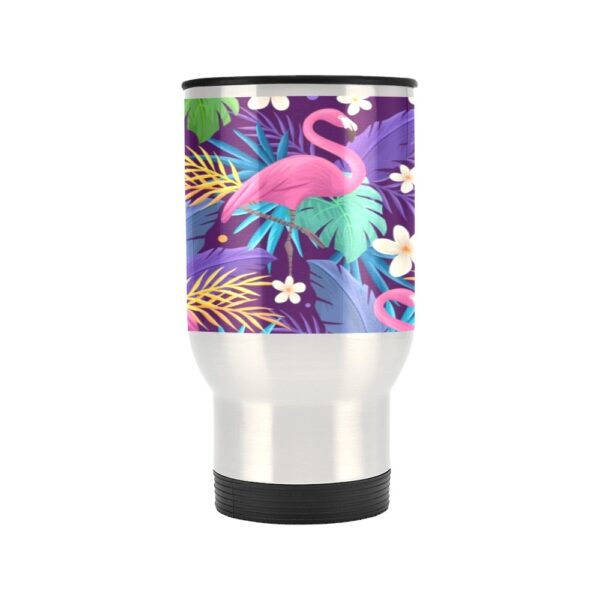 Insulated Stainless Steel Travel Mug – Commuters Cup – Purple Flamingos  (14 oz) Drinkware Double Wall Insulated Cup 2