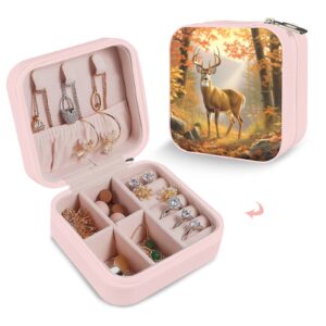 Leather Travel Jewelry Storage Box – Portable Jewelry Organizer – Buck Gifts/Party/Celebration Compact jewelry organizer