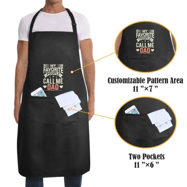 Mens Father’s Day Apron – Custom BBQ Grill Kitchen Chef Apron for Men – Favorite Aprons Adjustable Neck Apron 2