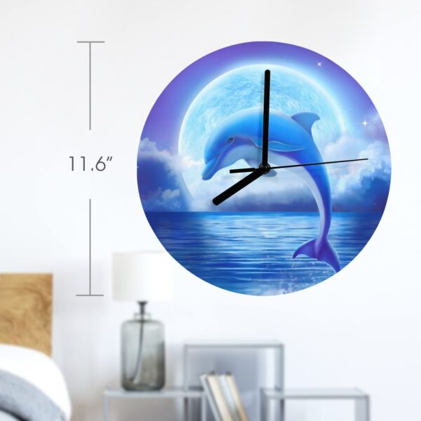 Wall Clock Artwork – Personalized Clocks 11.6″ –     Undersea Dolphin – Jumper Gifts/Party/Celebration Custom Artwork Wall Clocks