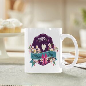Ceramic Mug – 11 oz White Coffee Mug – Mother’s Day Gift – HMD Purple Drinkware ceramic coffee mug