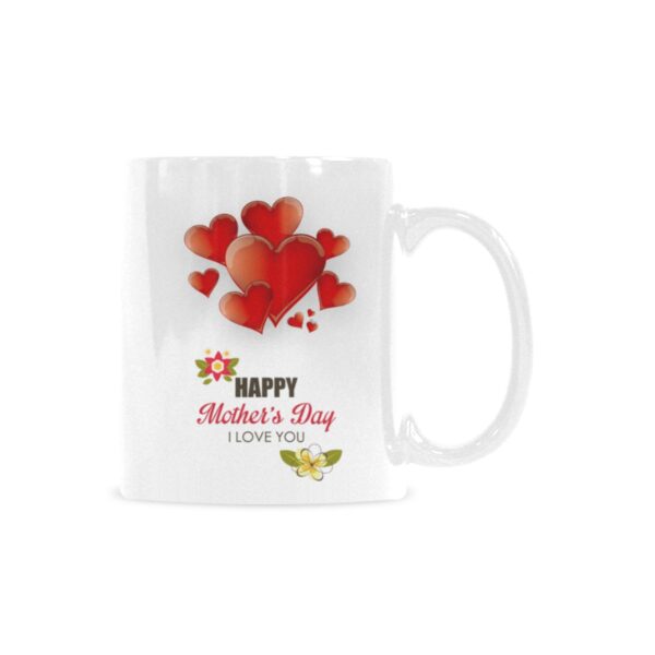 Ceramic Mug – 11 oz White Coffee Mug – Mother’s Day Gift – HMD Hearts Drinkware ceramic coffee mug 7