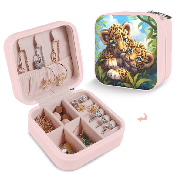 Leather Travel Jewelry Storage Box – Portable Jewelry Organizer – Mischief Gifts/Party/Celebration Compact jewelry organizer