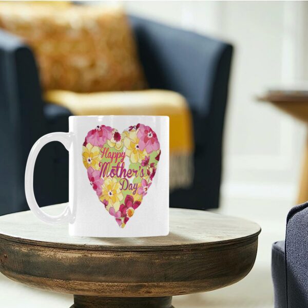 Ceramic Mug – 11 oz White Coffee Mug – Mother’s Day Gift – HMD Floral Heart Drinkware ceramic coffee mug 6